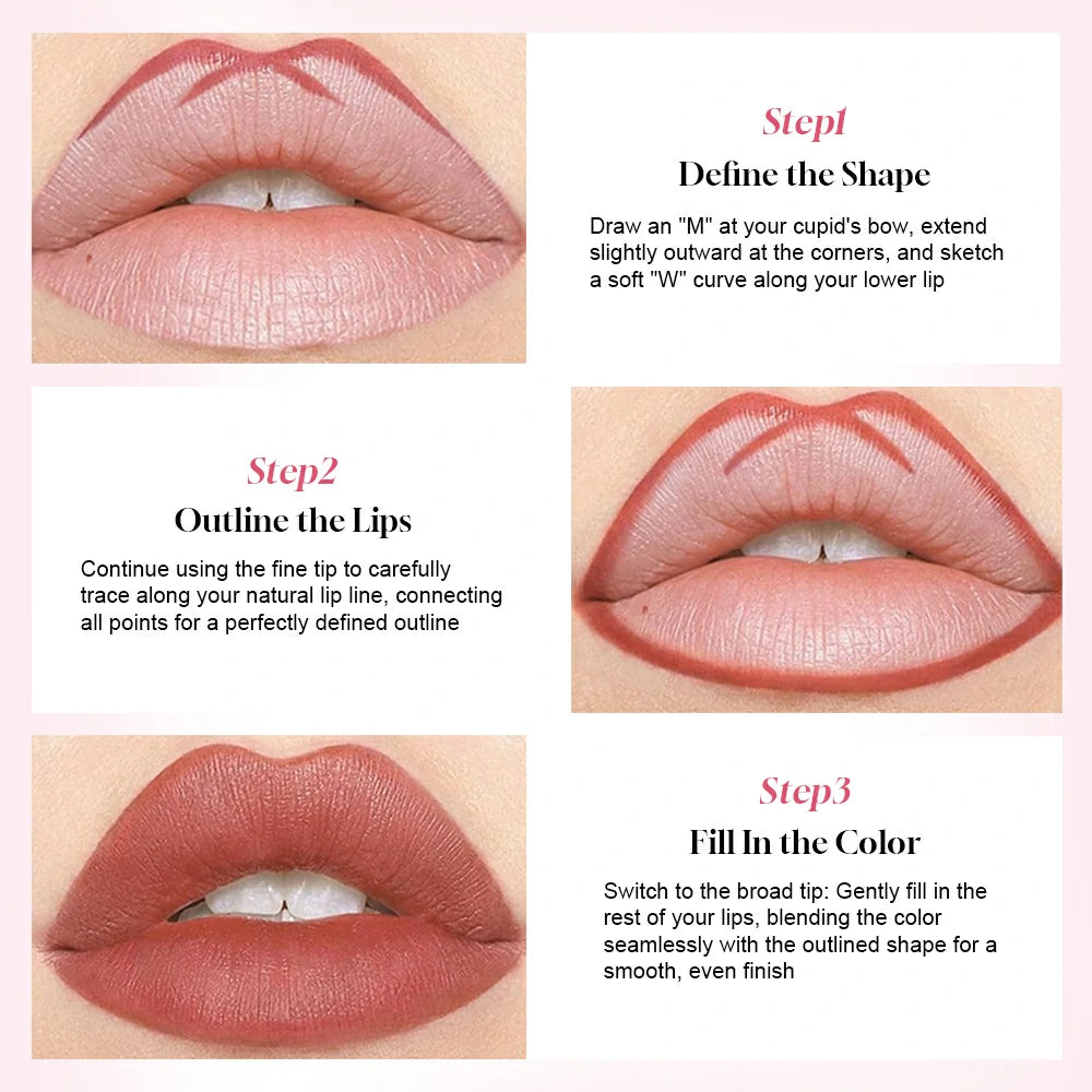CHIC.PEAK SUPER STAY DOUBLE-END LIP STICK & LIP LINER-#CINNAMON LATTE