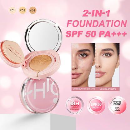 CHIC.PEAK SUPER STAY SKIN GLOW CUSHION FOUNDATIONS SPF50+ PA+++