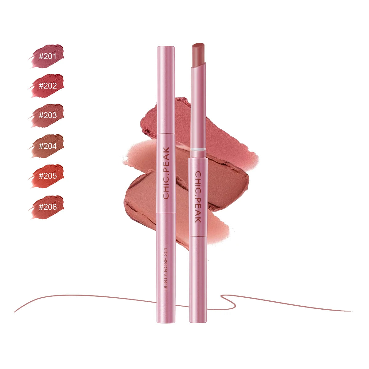 CHIC.PEAK SUPER STAY DOUBLE-END LIP STICK & LIP LINER-#CINNAMON LATTE