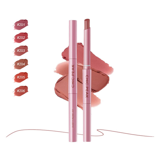 CHIC.PEAK SUPER STAY DOUBLE-END LIP STICK & LIP LINER-#CINNAMON LATTE